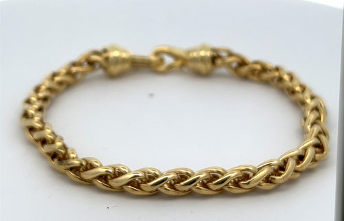 18K Yellow Gold David Yurman  Wheat Chain Bracelet Size Large 47.7gm S108183