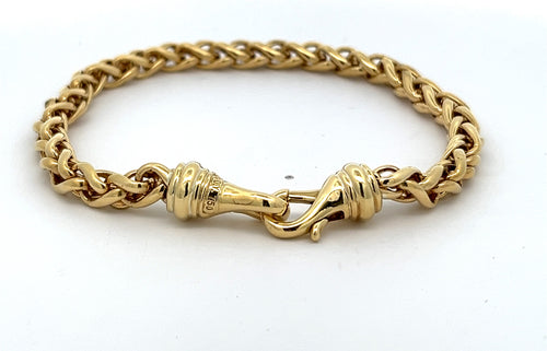 18K Yellow Gold David Yurman  Wheat Chain Bracelet Size Large 47.7gm S108183