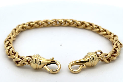 18K Yellow Gold David Yurman  Wheat Chain Bracelet Size Large 47.7gm S108183