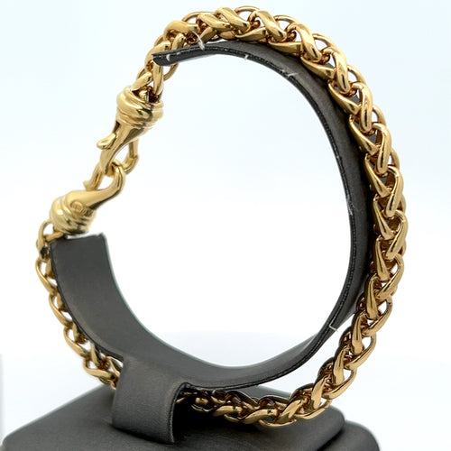 18K Yellow Gold David Yurman  Wheat Chain Bracelet Size Large 47.7gm S108183