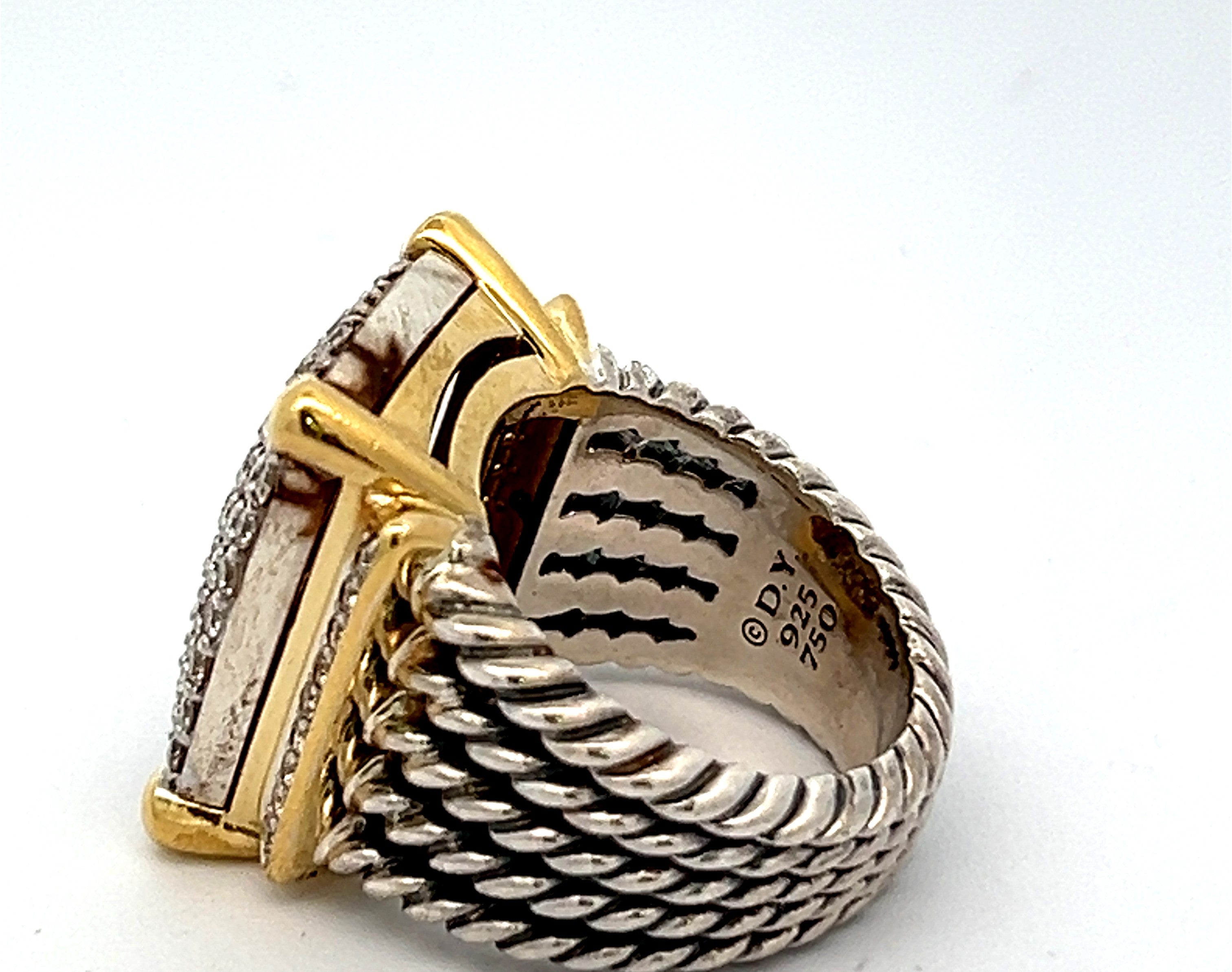 David Yurman 18K Gold and Silver Pave Wheaton Collection