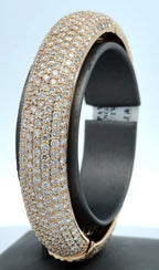 14k Yellow Gold 25.00CT Diamond Bangle Bracelet, 68.6g, 7'', S108378