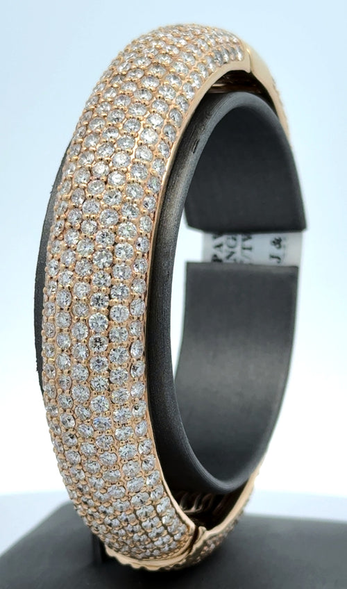 14k Yellow Gold 25.00CT Diamond Bangle Bracelet, 68.6g, 7'', S108378