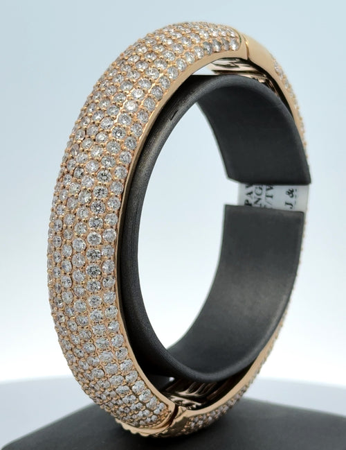 14k Yellow Gold 25.00CT Diamond Bangle Bracelet, 68.6g, 7'', S108378