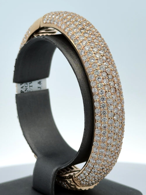 14k Yellow Gold 25.00CT Diamond Bangle Bracelet, 68.6g, 7'', S108378