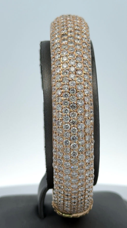 14k Yellow Gold 25.00CT Diamond Bangle Bracelet, 68.6g, 7'', S108378