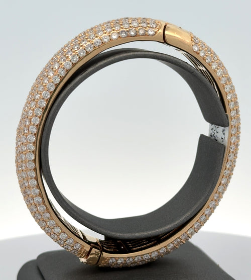 14k Yellow Gold 25.00CT Diamond Bangle Bracelet, 68.6g, 7'', S108378