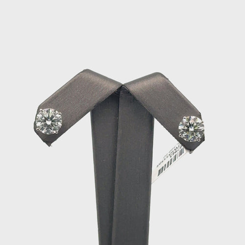 14k White Gold 4.30CT Lab-Grown Diamond Stud Earrings, Friction Back S107963