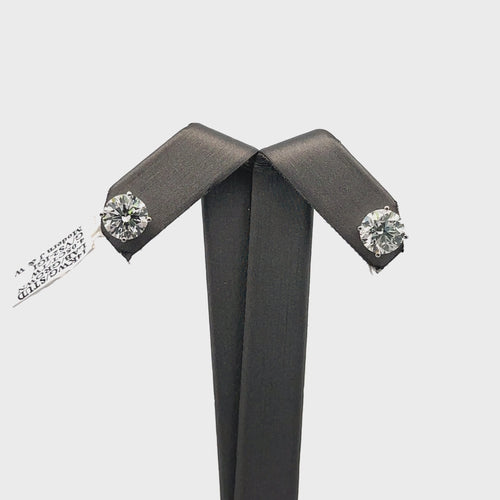 14k White Gold 4.05CT Lab-Grown Diamond Stud Earrings, Screw Back S107960
