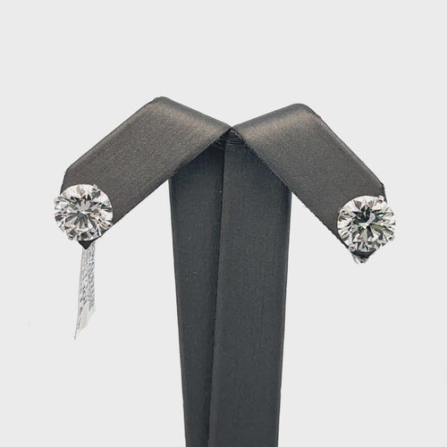 14k White Gold 6.00CT Lab-Grown Diamond Stud Earrings, Screw Back S108003