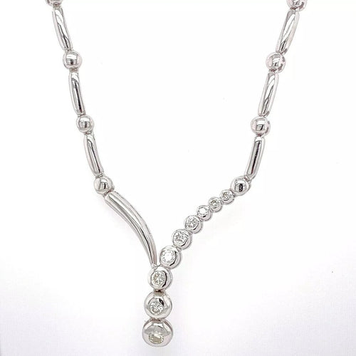 18k White Gold 1.00 Ct Diamond LAdies Necklace, 23.9gm, S105705