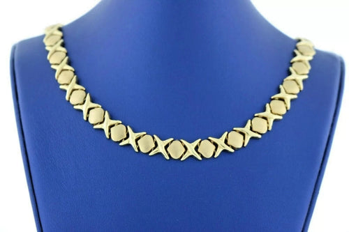 14k Yellow Gold XOXO Design Ladies Necklace, 31.1gm, 17 Inches S108376