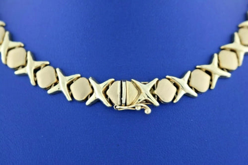 14k Yellow Gold XOXO Design Ladies Necklace, 31.1gm, 17 Inches S108376