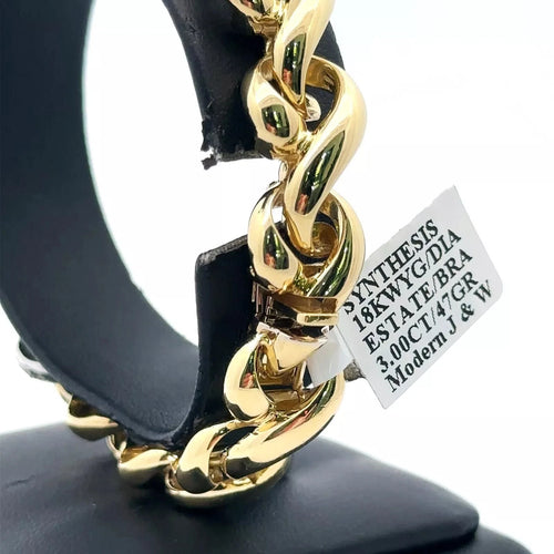 Synthesis 18K Yellow & White Gold, 2.85 Ct diamond Estate Bracelet, 47g S107988