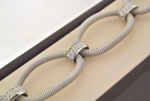 Fancy 1.40 C.T.W Diamond Ladies 18k White Gold Bracelet 27gm, 7", S13321