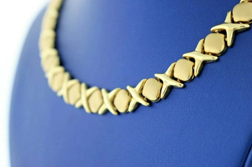 14k Yellow Gold XOXO Design Ladies Necklace, 31.1gm, 17 Inches S108376