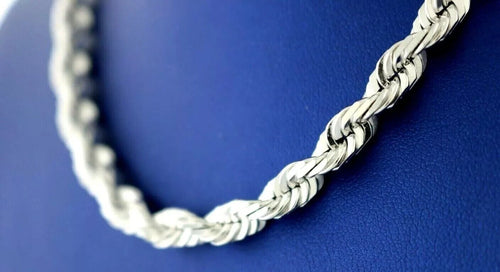 14k White Gold Rope Chain Necklace, 72.5gm, 5.8mm, 28", S104958