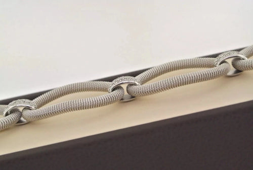 Fancy 1.40 C.T.W Diamond Ladies 18k White Gold Bracelet 27gm, 7", S13321