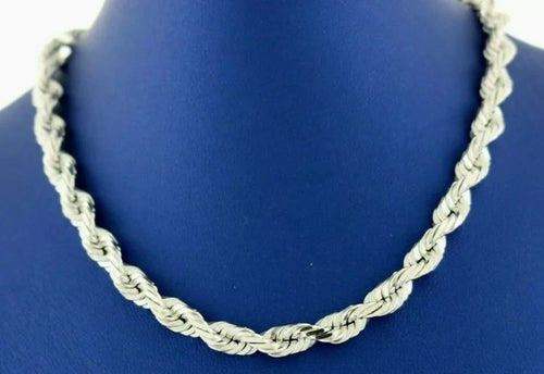14k White Gold Rope Chain Necklace, 72.5gm, 5.8mm, 28", S104958