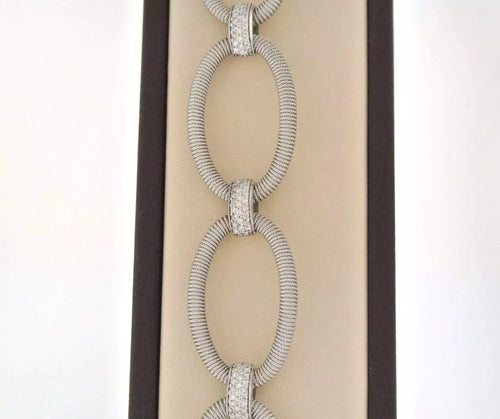 Fancy 1.40 C.T.W Diamond Ladies 18k White Gold Bracelet 27gm, 7", S13321