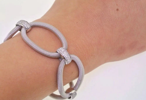 Fancy 1.40 C.T.W Diamond Ladies 18k White Gold Bracelet 27gm, 7", S13321