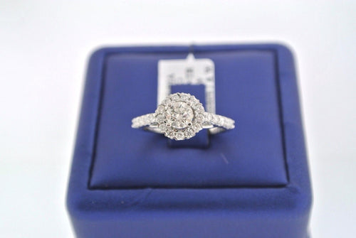 Round Halo Design 14kt W.G. 1.25 CT Diamond Engagement Ring 3.8gm