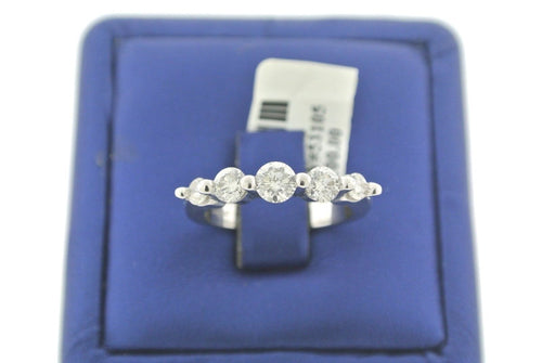 SOLID 14K WHITE GOLD 0.85 CT ROUND CUT DIAMONDS LADIES RING SIZE 7