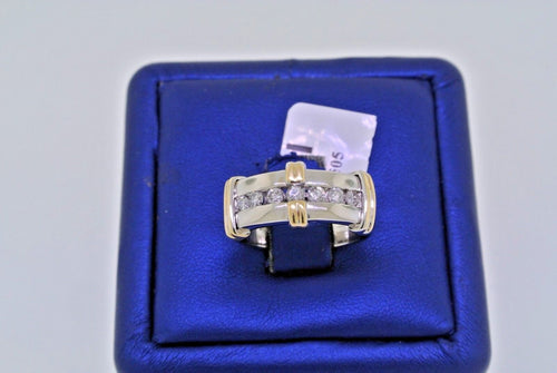 14k Two Tone Gold 0.35 CT Diamond Wedding Band, 5.4gm, Size 6