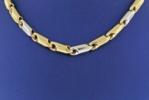 14K Two Tone Gold Fancy Men's Chain Necklace, 29.3gm, 26", S103856