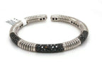 18k White Gold 2.00 CT Black Diamond Cuff Bangle Bracelet, 38.1gm, S105823