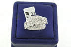 Fancy 18k White Gold 5.00 CT Diamond Cluster Ladies Ring, 9.4 gm, Size 6.5