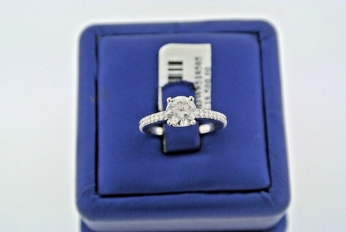 18k White Gold 1.50 CT Diamond Engagement Ring, 4.4gm, Size 5.5