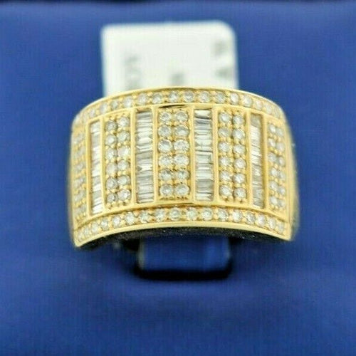 14k Yellow Gold 1.00 CT Diamond Wide Band, 7gm, Size 7, S103236