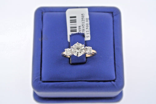 14k Two Tone Gold 1.25 CT Diamond Engagement Ring, 3.6gm, Size 4.75
