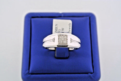 14k White Gold 0.50 CT Diamond Men's Ring, 5.5gm, Size 10.5