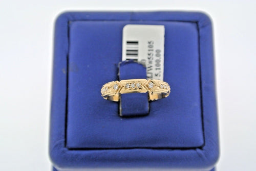 Fancy 14k Yellow Gold 0.50 CT Diamond Wedding Band, 2.5gm, Size 7