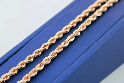 14k Rose Gold Men's Rope Chain Necklace, 52gm, 4.5mm, 28", S104951