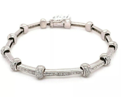 18k White Gold 1.50 CT Diamond Bracelet, 22.2gm, 7.5", S105710