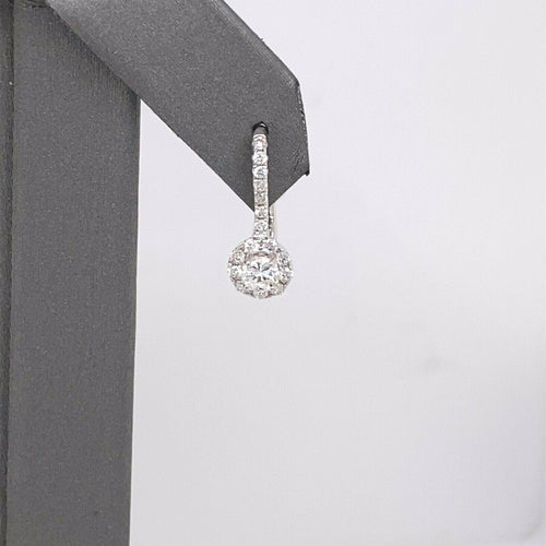 14k White Gold 0.75 CT Diamond Ladies Drop Earrings, 2.1g, S100356
