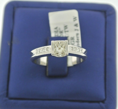 Solid 18K White Gold 1.00 CT Princess & Trillion Cut LGBT Honor Ring
