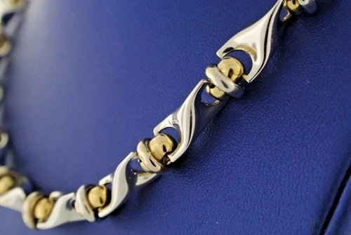 14k Two Tone Gold Fancy Men's Chain Necklace, 58.9gm, 23", S104587