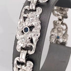 18K White Gold 2.50CT Sapphire & Diamonds Ladies Bracelet, 35.7G, S106138