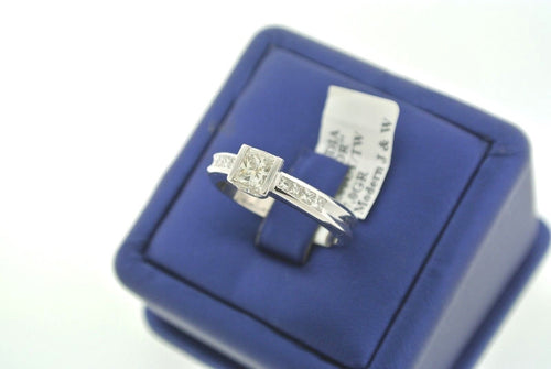 Solid 18K White Gold 1.00 CT Princess & Trillion Cut LGBT Honor Ring