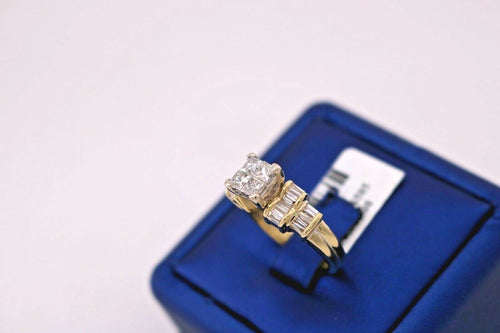 14K Yellow Gold 1.25 CT Diamond Invisible Setting Engagement Ring