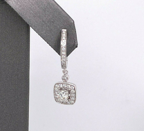 14K White Gold 2.00 CT Diamond Ladies Drop Earrings, 4.6gm, S13840