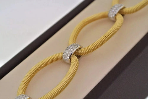 Fancy 18k Two-Tone Gold 1.40 CT Diamond Ladies Bracelet 27.7gm, 7 Inches, S13322