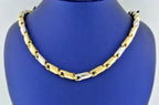 14K Two Tone Gold Fancy Men's Chain Necklace, 29.3gm, 26", S103856