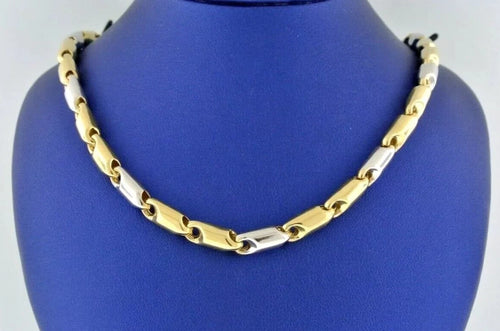 14K Two Tone Gold Fancy Men's Chain Necklace, 29.3gm, 26", S103856
