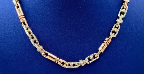 14K Two Tone Gold Fancy Chain Necklace, 77gm, 26", S105173