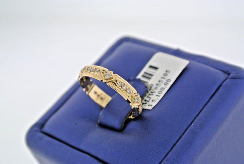 Fancy 14k Yellow Gold 0.50 CT Diamond Wedding Band, 2.5gm, Size 7